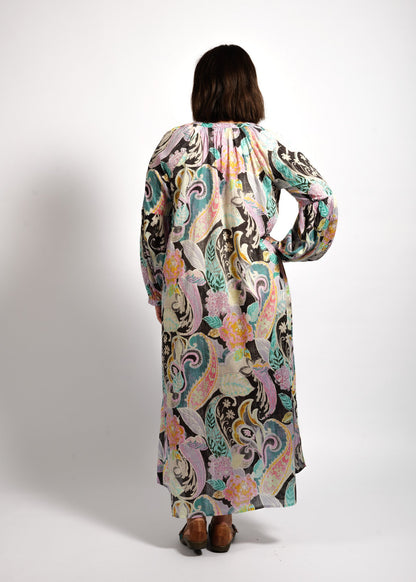 Layla Dress in Black Wash Swirl