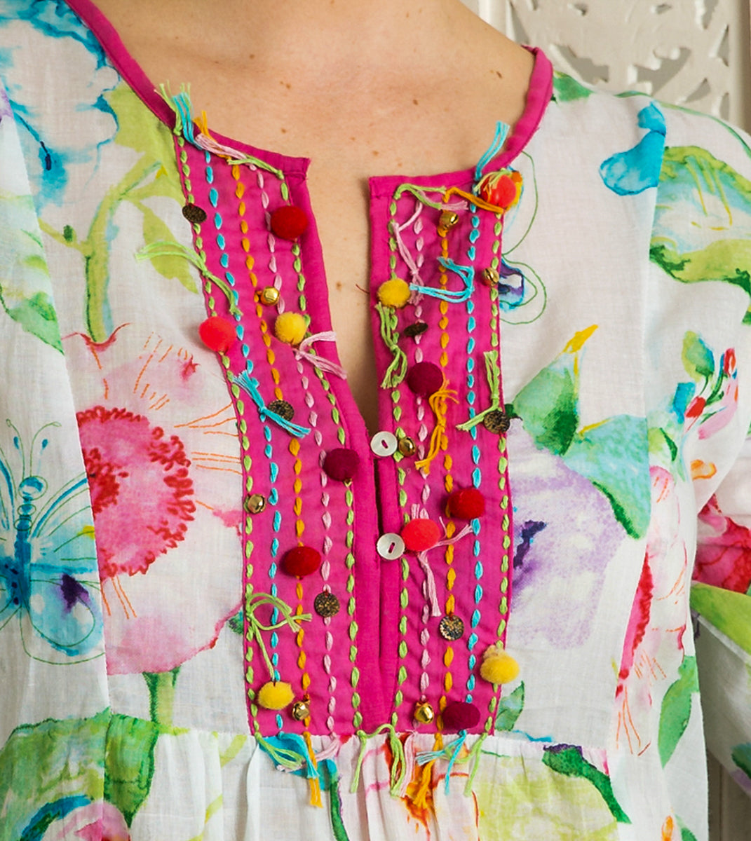 Bangalow Boho Dress in White Pretty