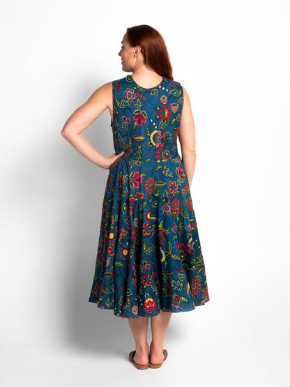 Daydream Dress in Denim Floral