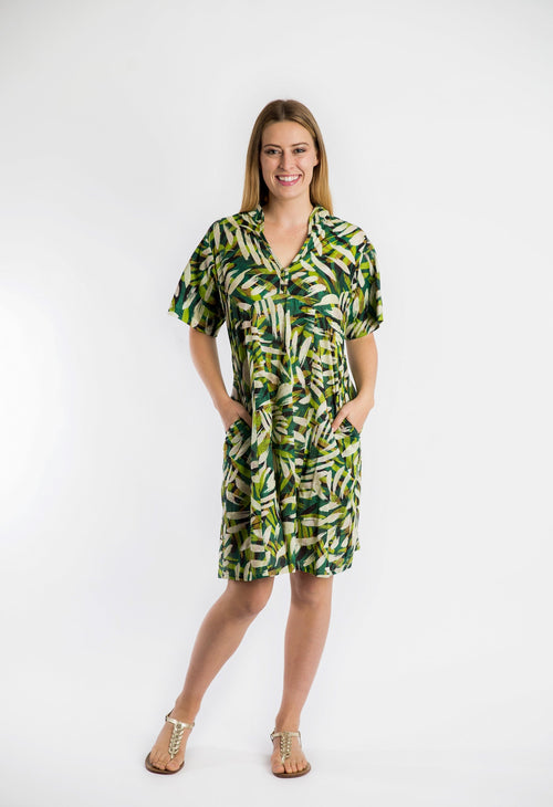 Mareeba Dress in Green brush