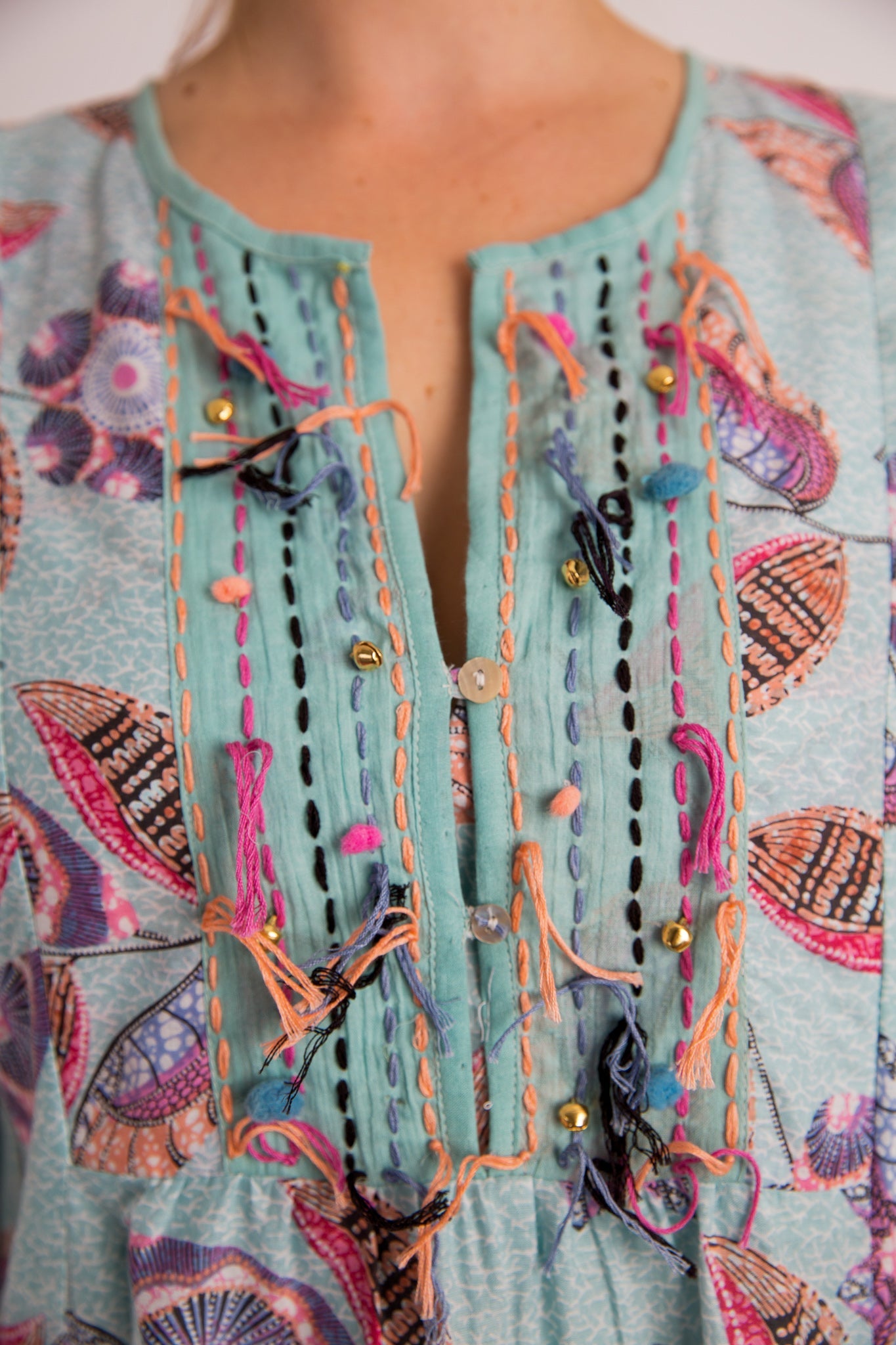 Bangalow Boho Dress in Aqua