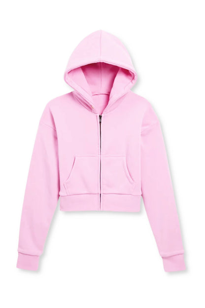 JUNIOR DYLAN ZIP CROP HOODIE