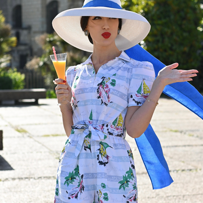 Emma Playsuit in Cotton Seaside Print