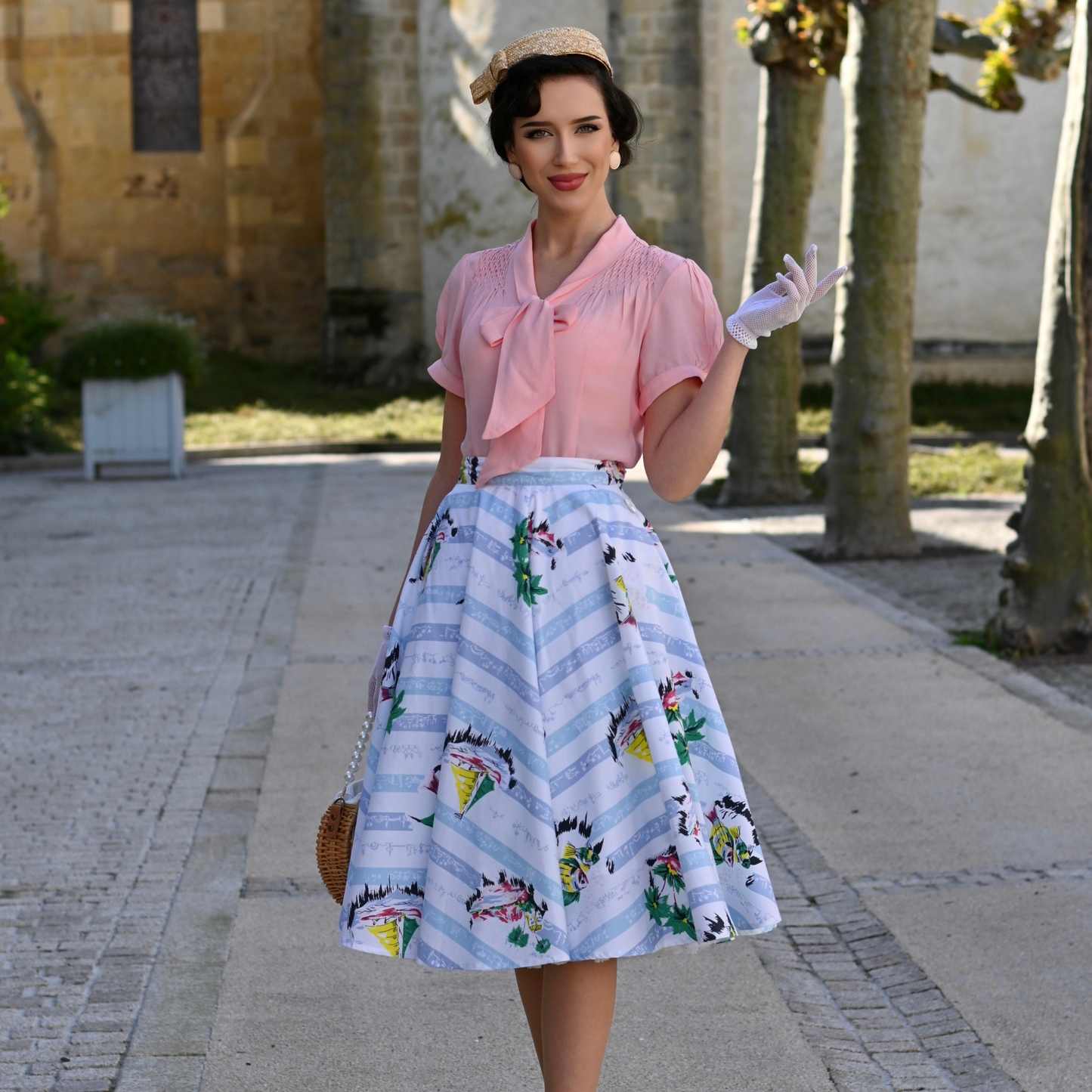 Isabelle Skirt in Cotton Seaside Print