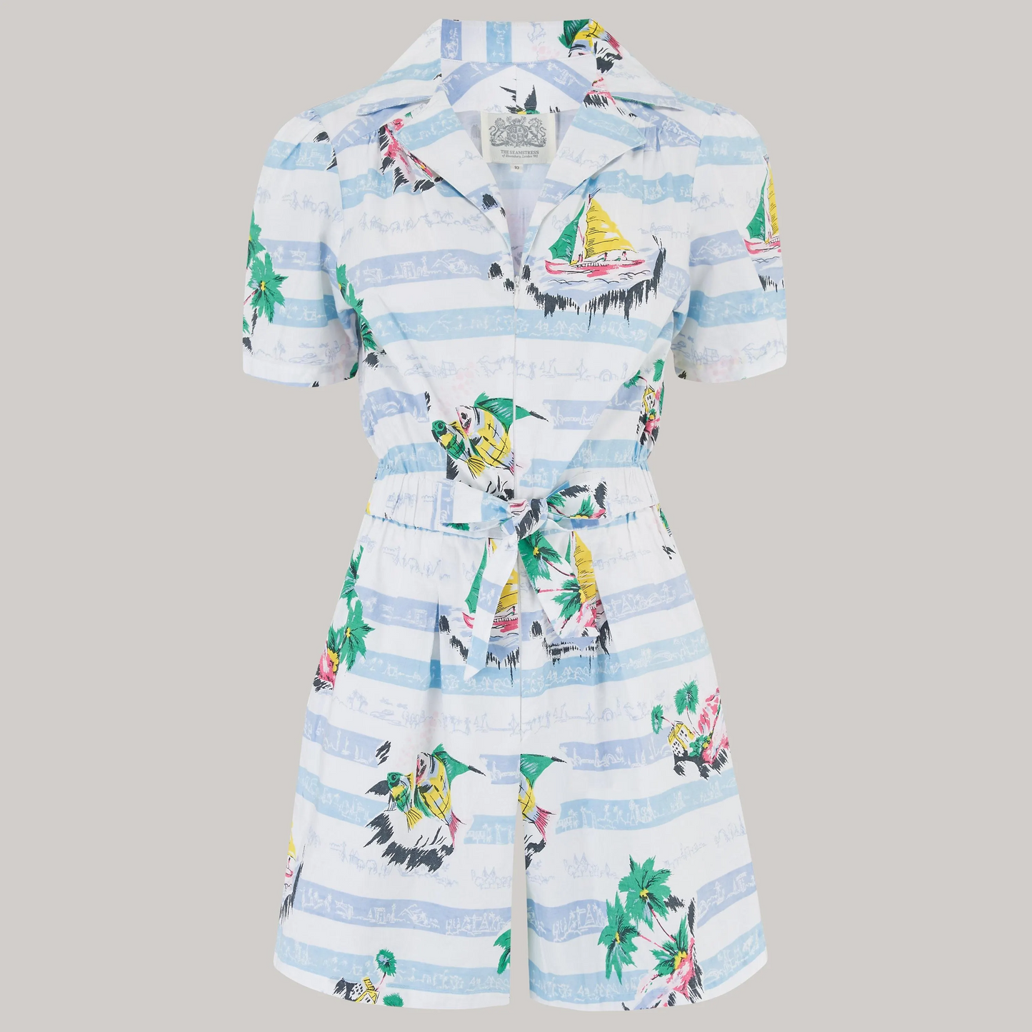 Emma Playsuit in Cotton Seaside Print