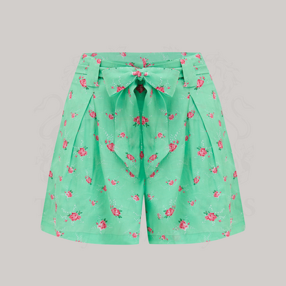 Emma Tap Shorts in Mint Rose