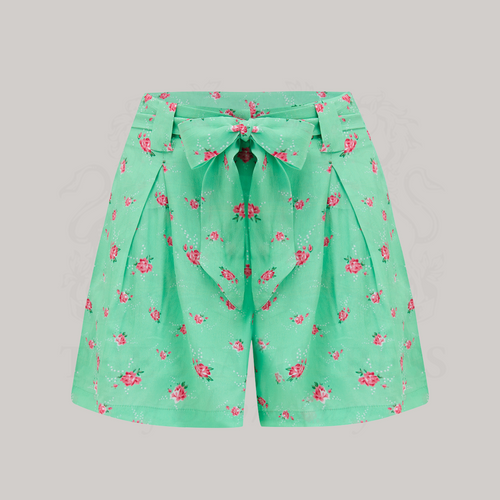 Emma Tap Shorts in Mint Rose