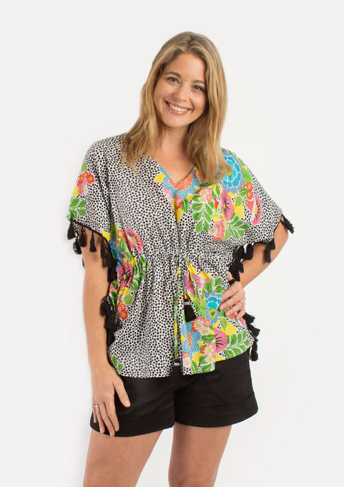 Chilli Tassel Top in Dotty Floral