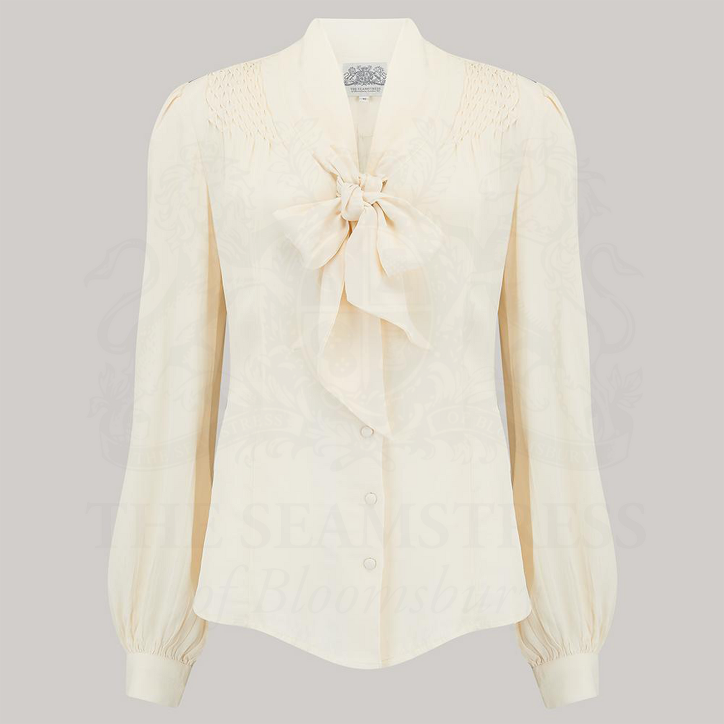 Eva Pussy Bow Blouse in Cream