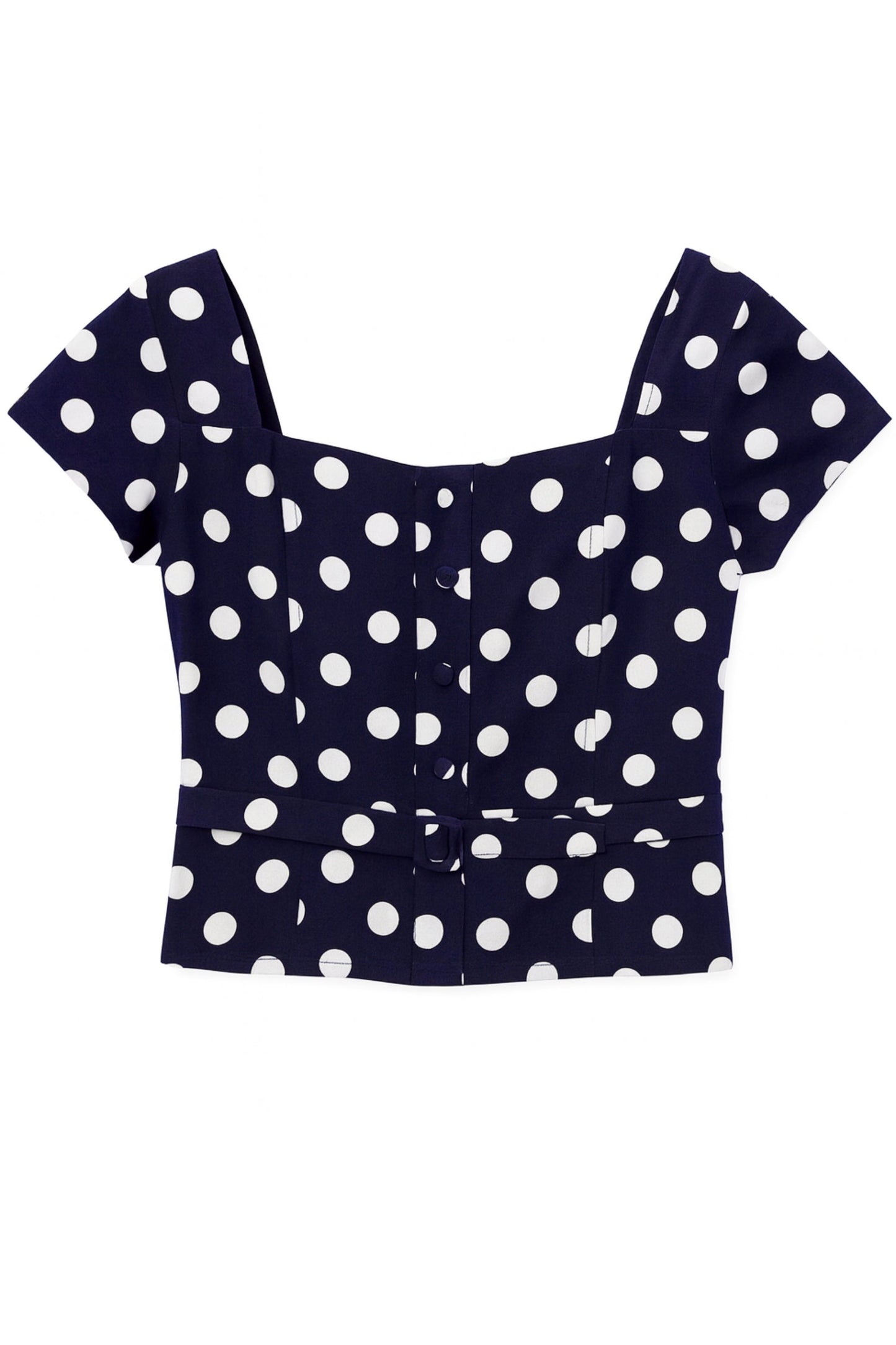 TWEEN FERN PRINTED RETRO BELTED TOP - FINAL SALE