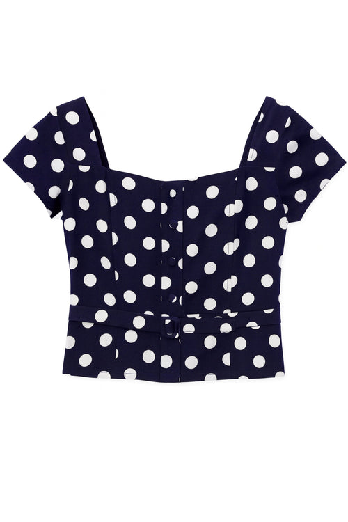 TWEEN FERN PRINTED RETRO BELTED TOP - FINAL SALE
