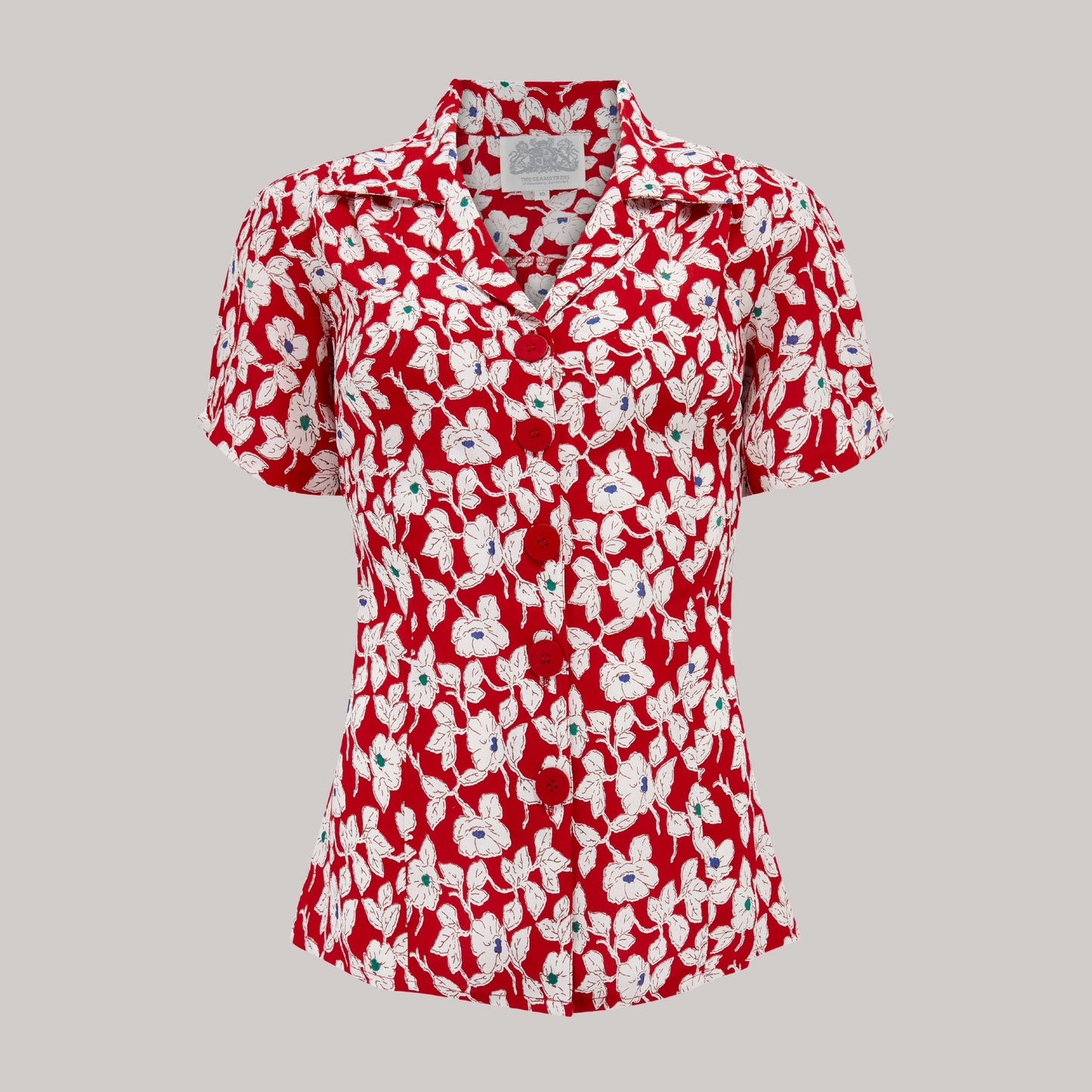 Grace Blouse in Red Pansy