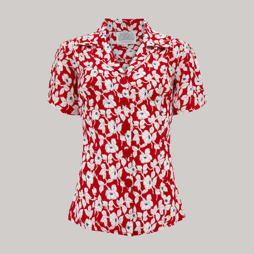 Grace Blouse in Red Pansy