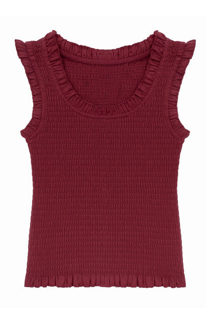 TWEEN HELENA SOLID SMOCKED TANK TOP - FINAL SALE
