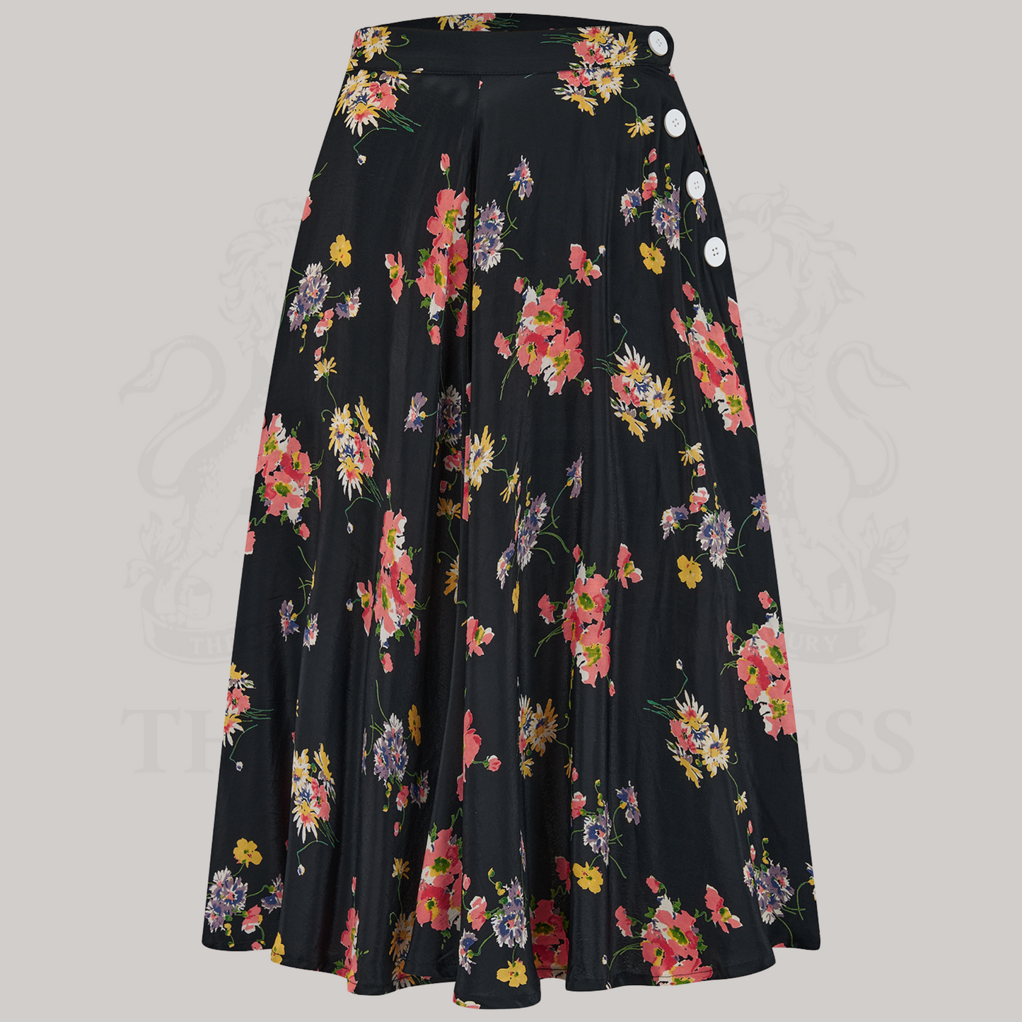 Isabelle Skirt in Black Mayflower