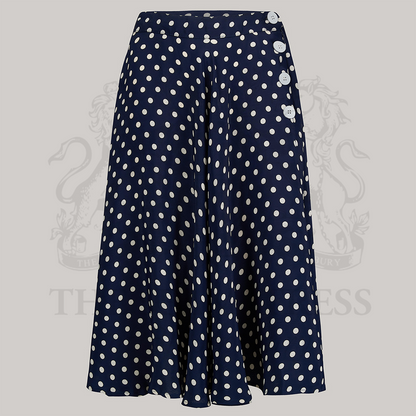 Isabelle Skirt in Navy Polka