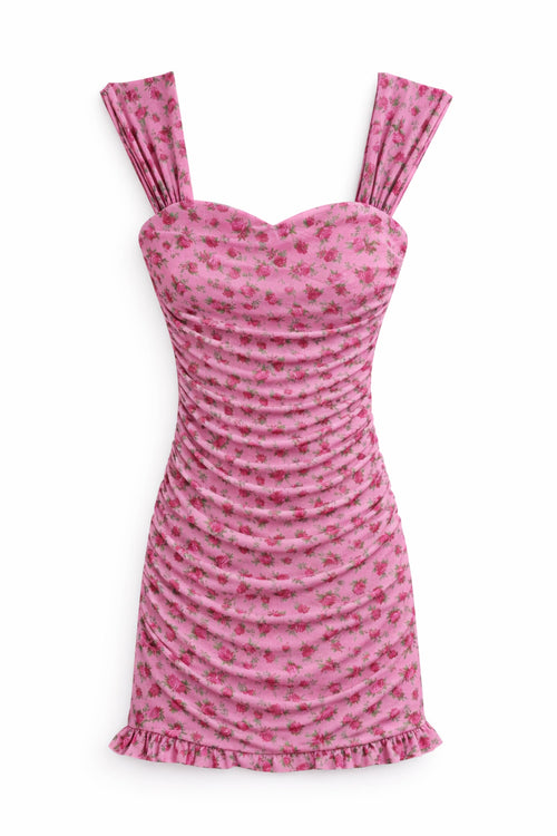 TWEEN JOEY PRINTED SWEETHEART MESH DRESS