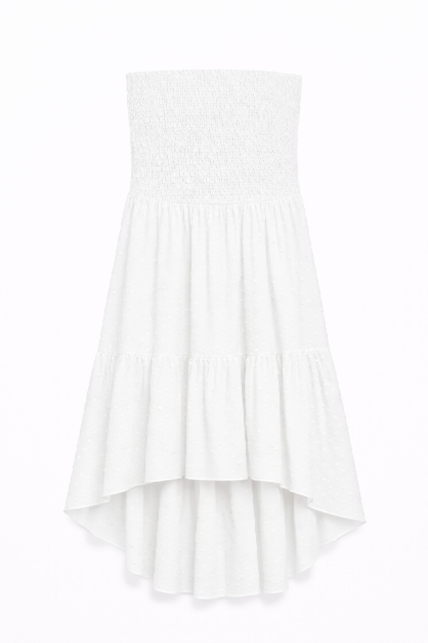 TWEEN JULIET SMOCKED BODICE HI-LOW DRESS