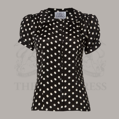 Jive Blouse in Black Polka