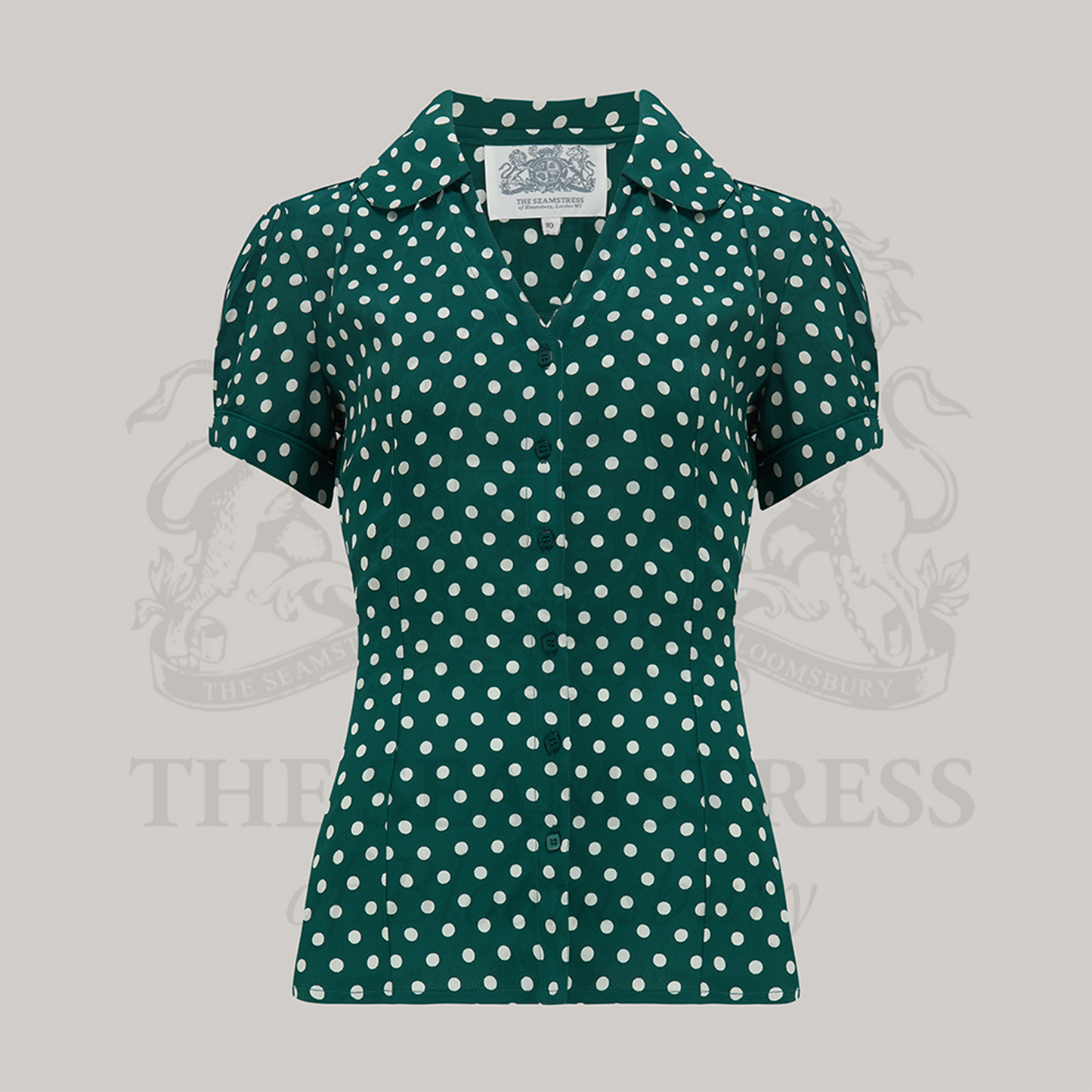 Judy Blouse in Green Polka
