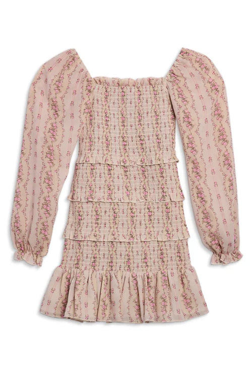TWEEN LAILA PRINTED SHEER SLEEVE DRESS - FINAL SALE