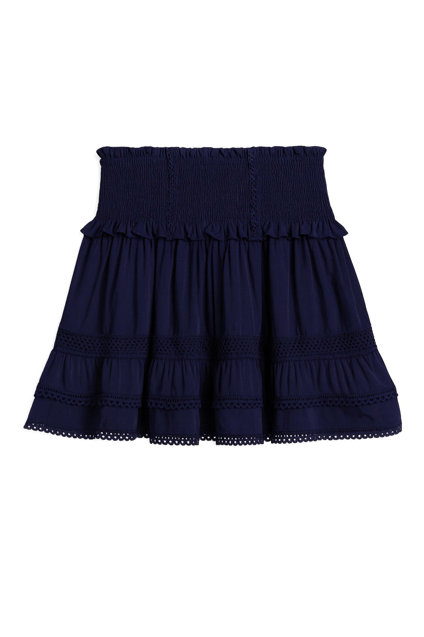 TWEEN LARA SOLID LACE TRIM RUFFLE SKIRT