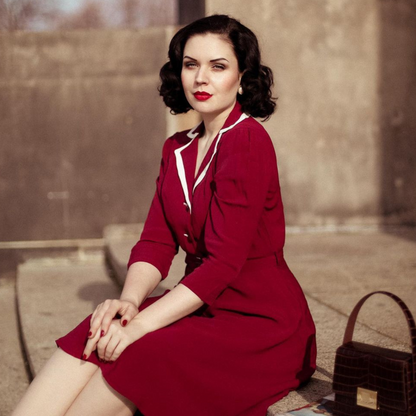 Lisa-Mae Shirtwaister Dress in Windsor Wine