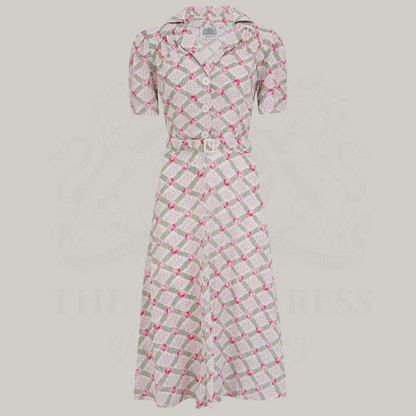 Lisa Shirtwaister Dress in Rose Kiss Print