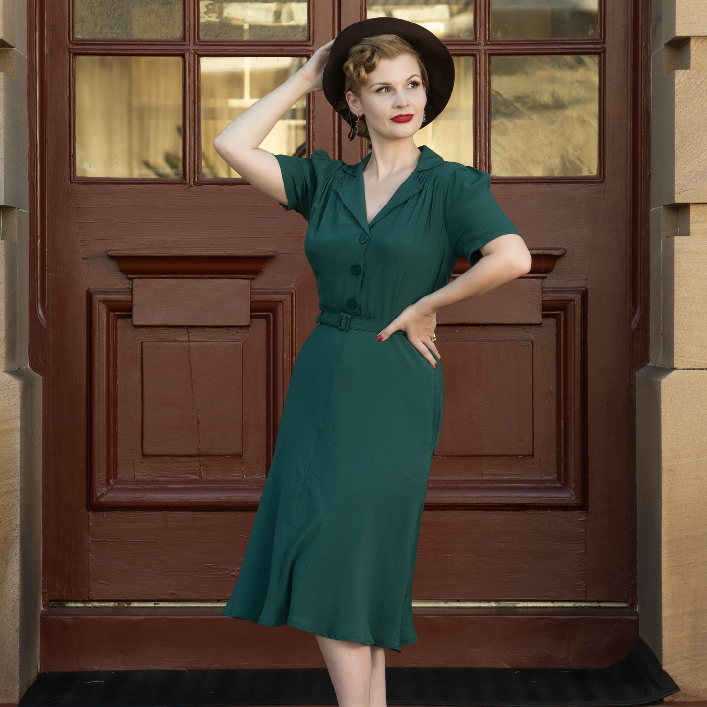 Lisa Shirtwaister Dress in Hampton Green