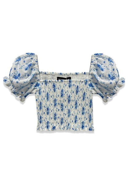 JUNIOR MARLEE PUFF SLEEVE PRINT TOP - FINAL SALE