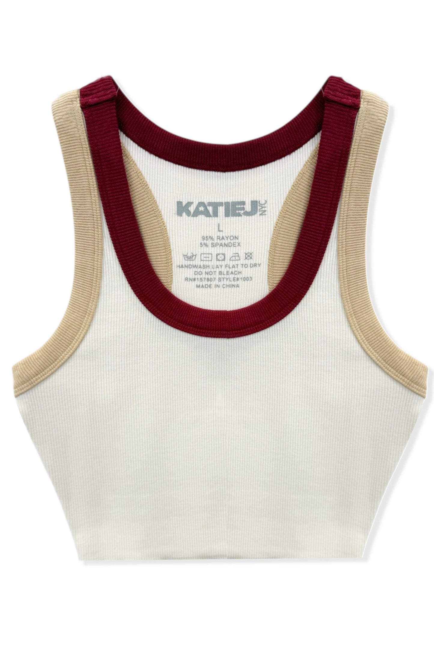 TWEEN LIVI RIBBED CROP MULTI TRIM TANK - FINAL SALE