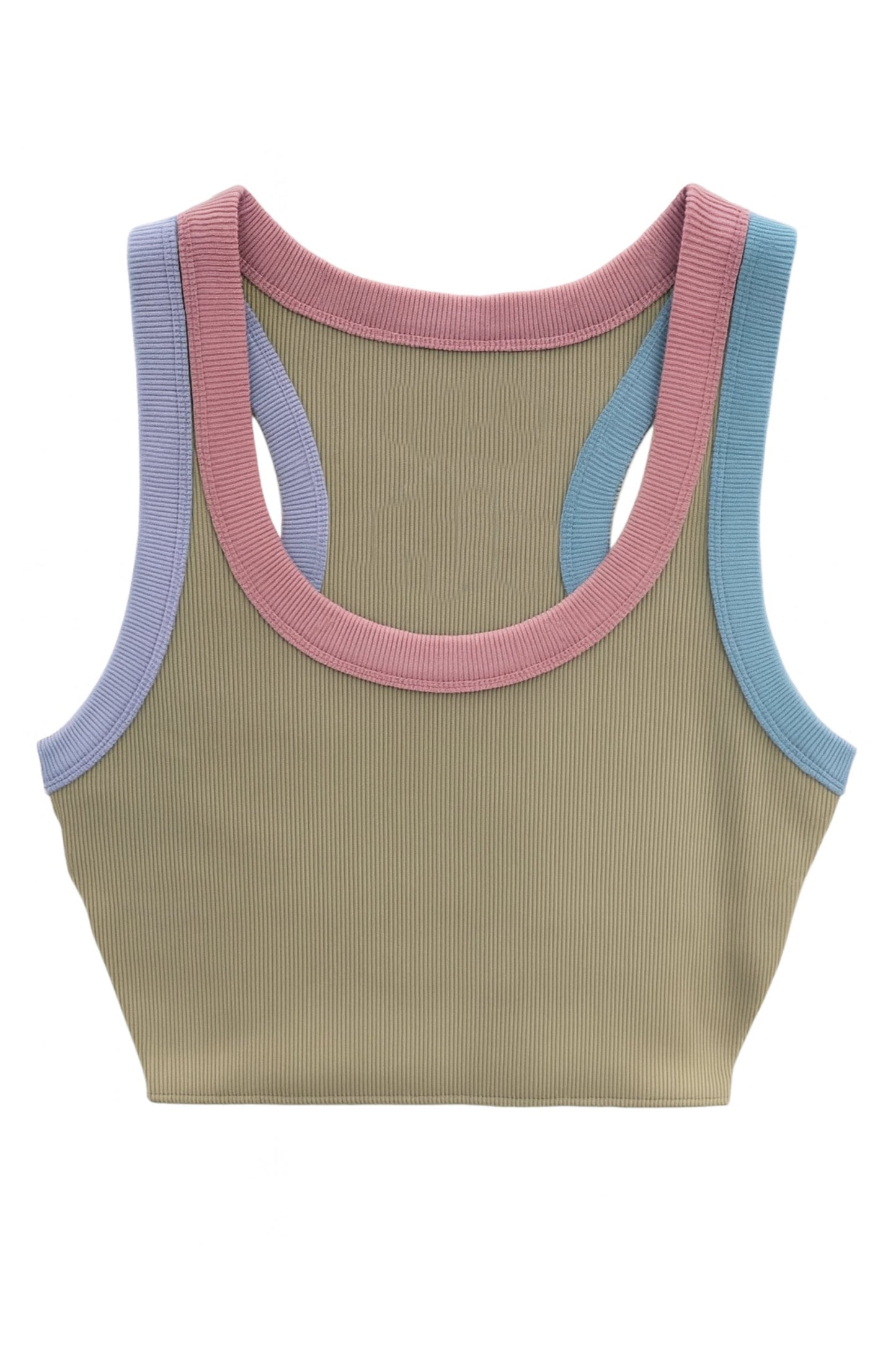 TWEEN LIVI RIBBED CROP MULTI TRIM TANK - FINAL SALE