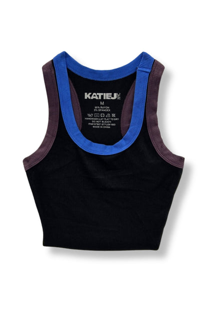 TWEEN LIVI RIBBED CROP MULTI TRIM TANK - FINAL SALE