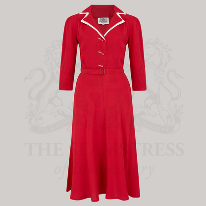 Lisa-Mae Shirtwaister Dress in Lipstick Red