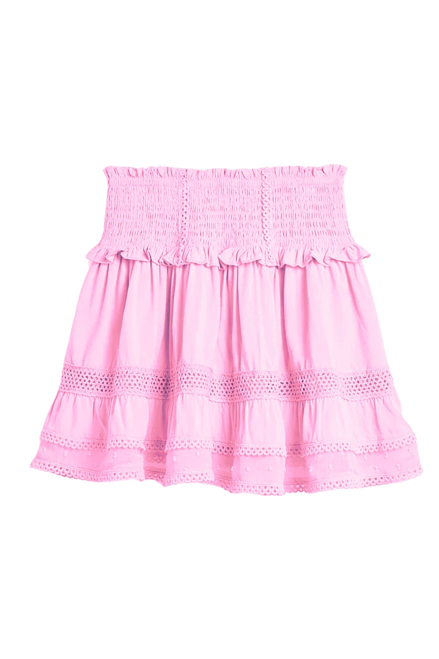 TWEEN LARA SOLID LACE TRIM RUFFLE SKIRT