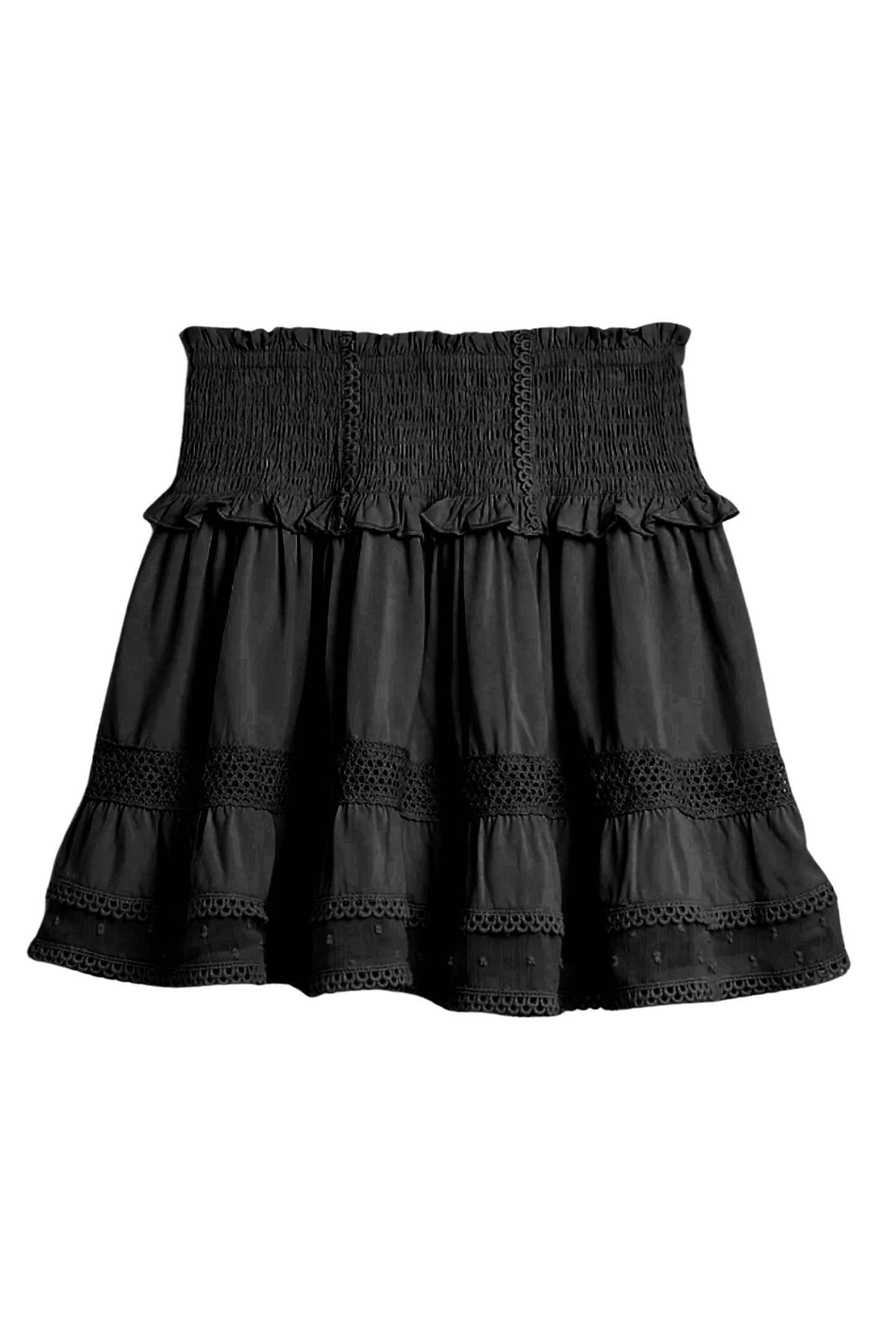 TWEEN LARA SOLID LACE TRIM RUFFLE SKIRT