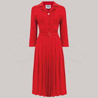 Lucille Shirtwaister Dress in Lipstick Red
