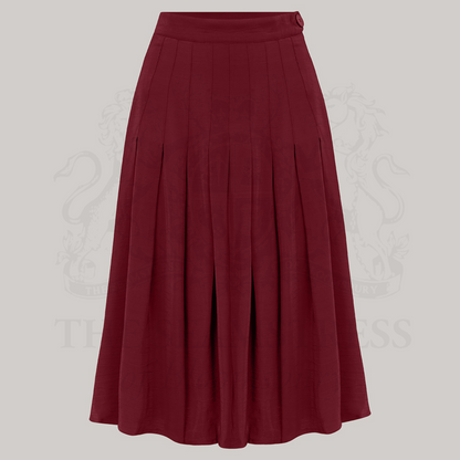 Lucille Pleated Skirt in Windsor Wine