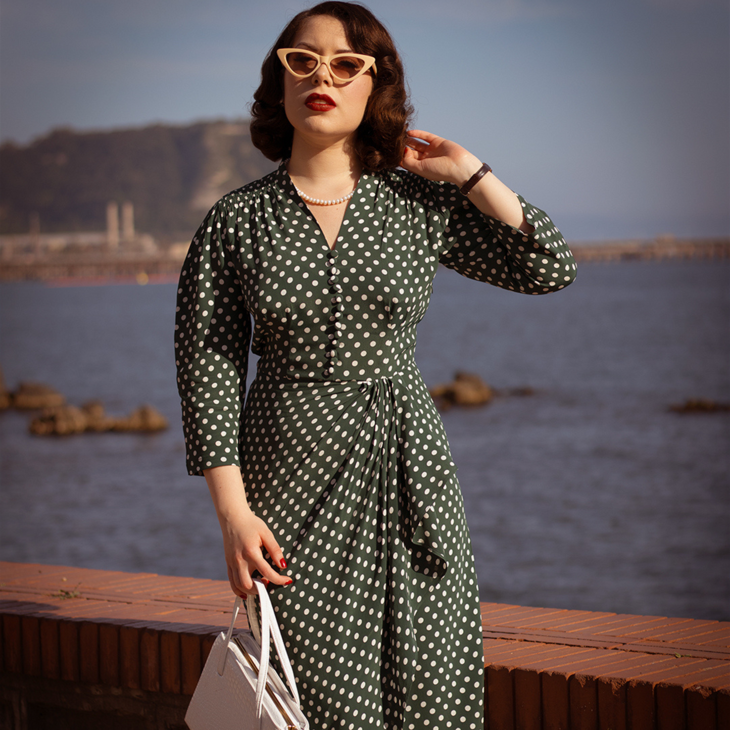 Mabel 3/4 Waterfall Dress in Mulberry