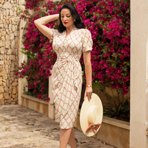 Mabel Waterfall Dress in Rose Kiss Print