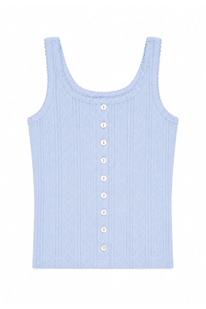 TWEEN MARINA SOLID BUTTON UP TANK