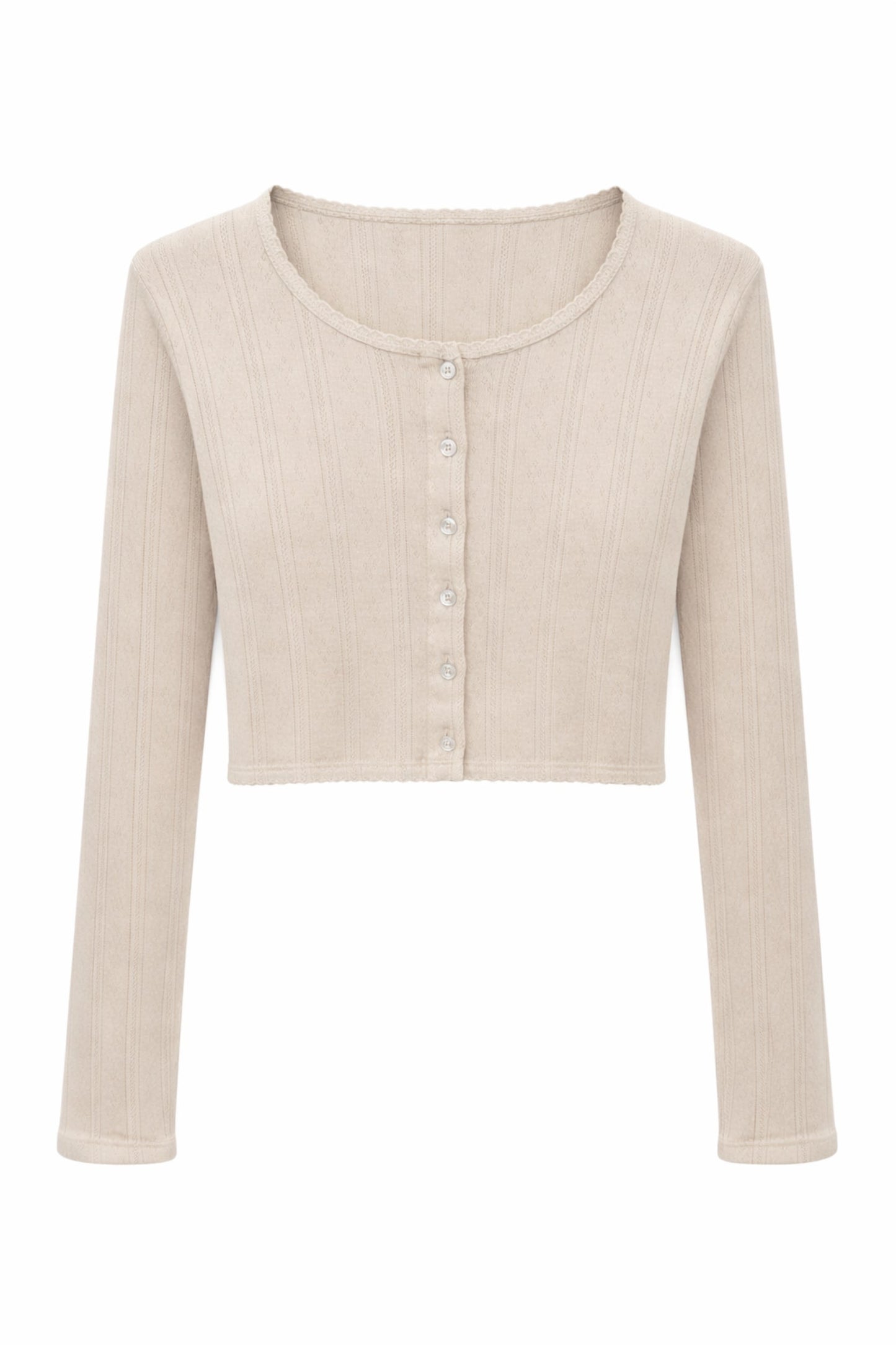 JUNIOR MARINA SOLID POINTELLE CARDIGAN