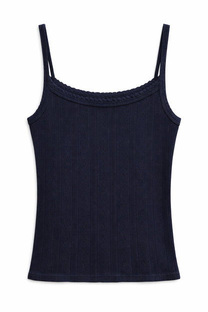 JUNIOR MARINA SOLID POINTELLE TANK TOP
