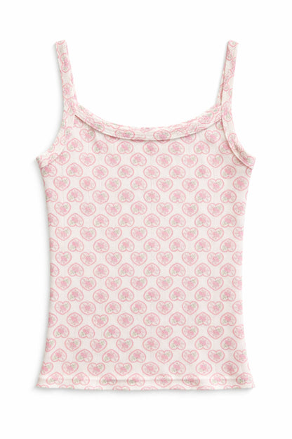 TWEEN MARINA PRINTED POINTELLE TANK TOP