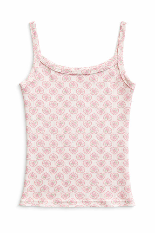 JUNIOR MARINA PRINTED POINTELLE TANK TOP