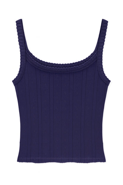 JUNIOR MARINA SOLID POINTELLE TANK TOP