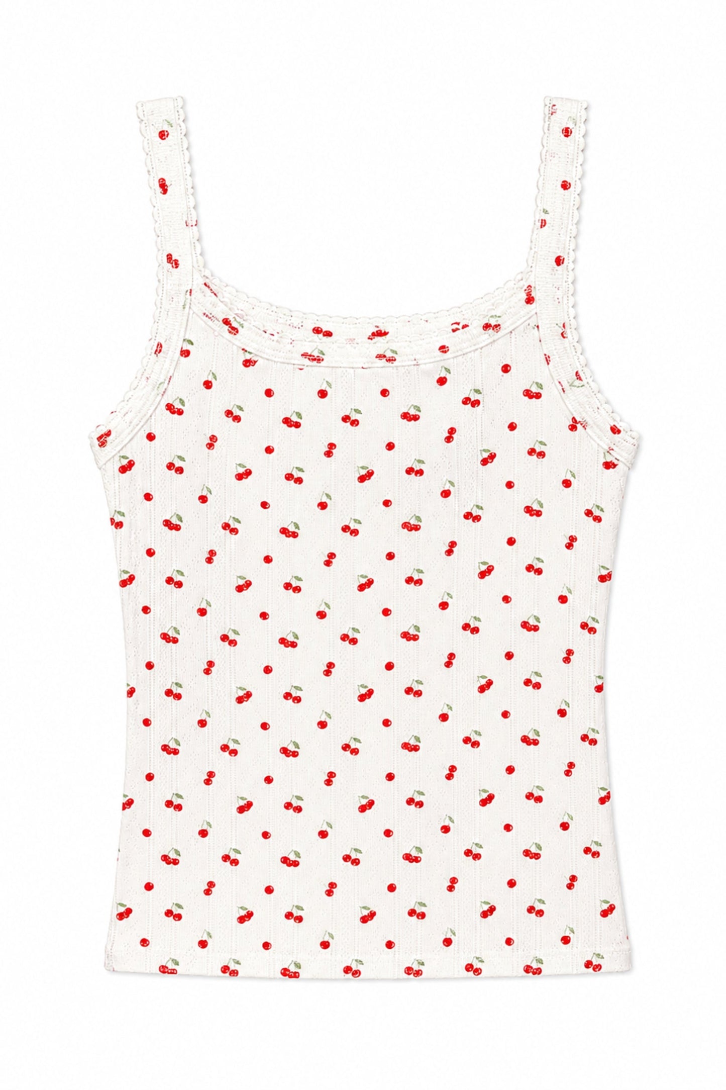 TWEEN MARINA PRINTED POINTELLE TANK TOP