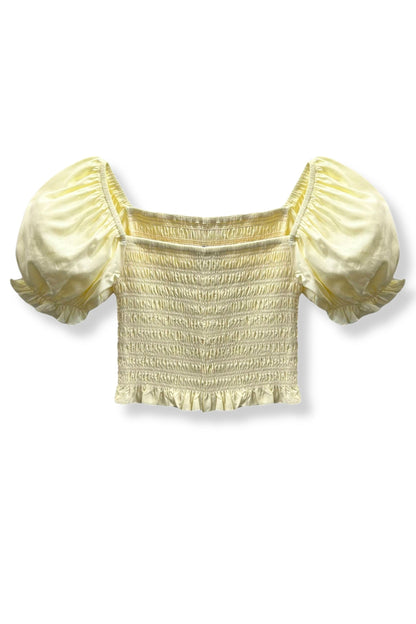 TWEEN MARLEE SOLID PUFF SLEEVE TOP - FINAL SALE