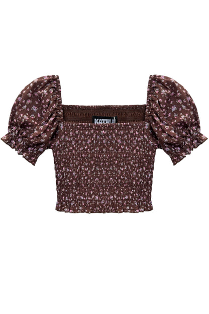JUNIOR MARLEE PUFF SLEEVE PRINT TOP - FINAL SALE