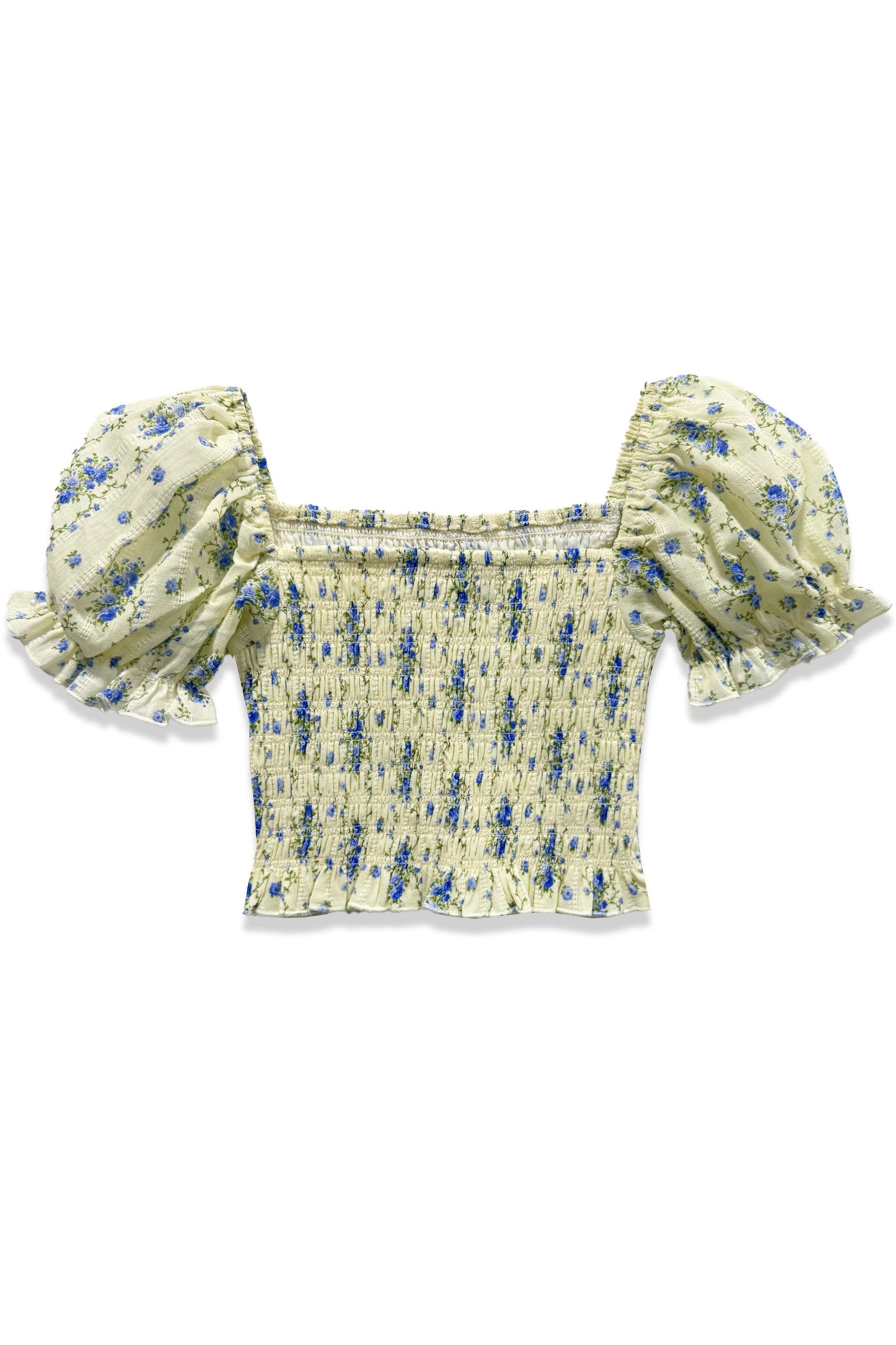 JUNIOR MARLEE PUFF SLEEVE PRINT TOP - FINAL SALE